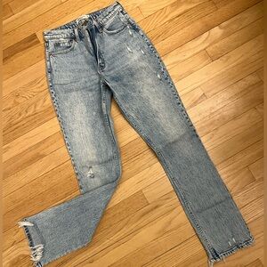 Abercrombie & Fitch The ’90s Skinny High Rise Jeans Size 27 Distressed Raw Hem